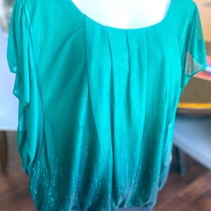 emerald green chiffon blouse in size 2X